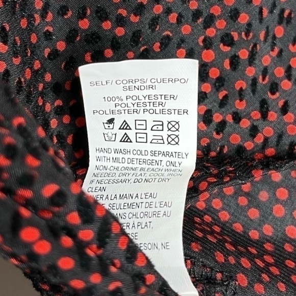 Lucky Brand Women’s Polka Dot Bell Sleeve Ruffled Top Red Black Size XS - Picture 10 of 10